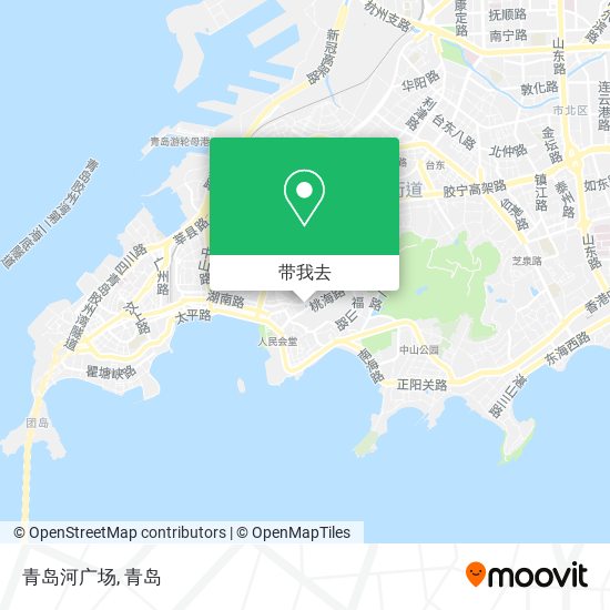 青岛河广场地图