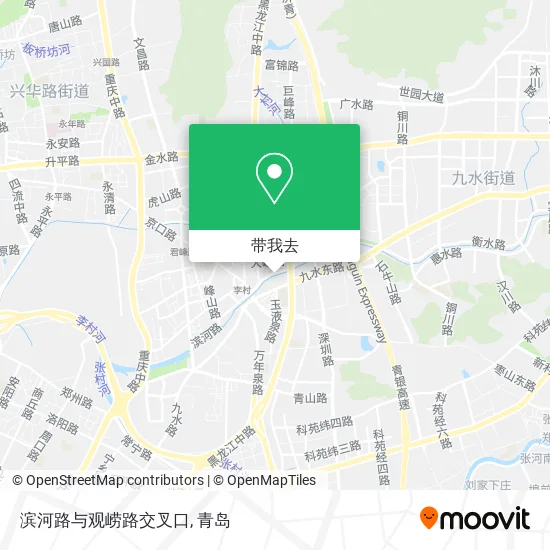 滨河路与观崂路交叉口地图