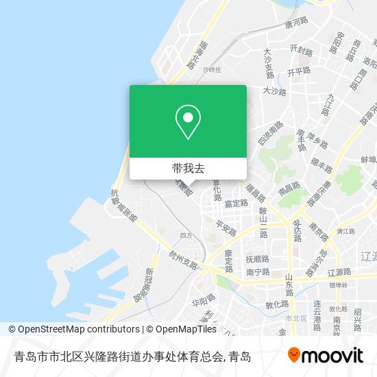 青岛市市北区兴隆路街道办事处体育总会地图