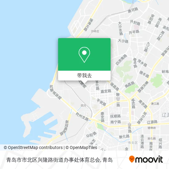 青岛市市北区兴隆路街道办事处体育总会地图