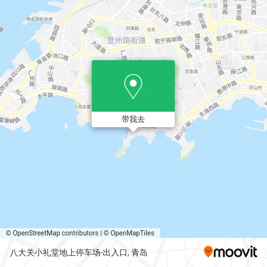 八大关小礼堂地上停车场-出入口地图