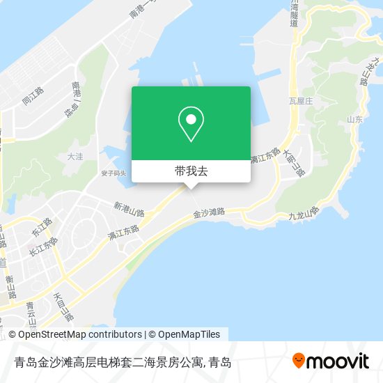 青岛金沙滩高层电梯套二海景房公寓地图