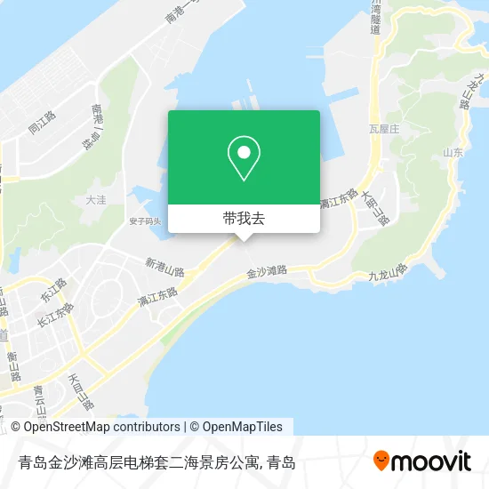 青岛金沙滩高层电梯套二海景房公寓地图