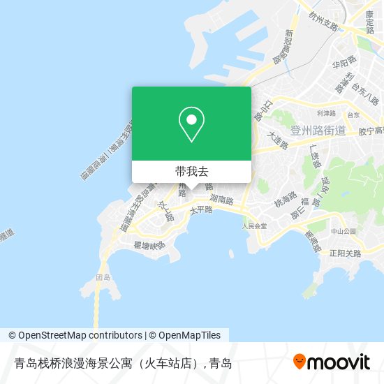 青岛栈桥浪漫海景公寓（火车站店）地图