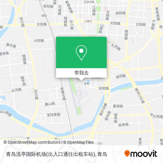 青岛流亭国际机场(出入口通往出租车站)地图
