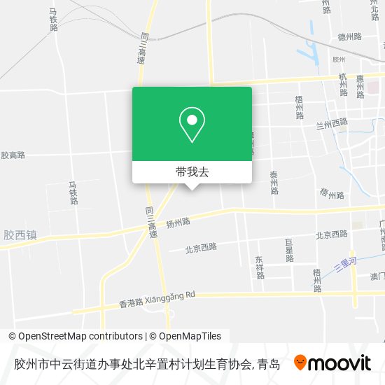 胶州市中云街道办事处北辛置村计划生育协会地图