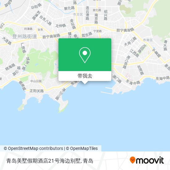 青岛美墅假期酒店21号海边别墅地图