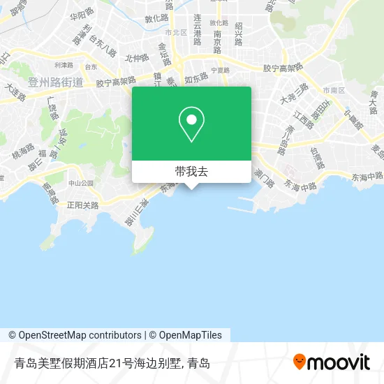 青岛美墅假期酒店21号海边别墅地图