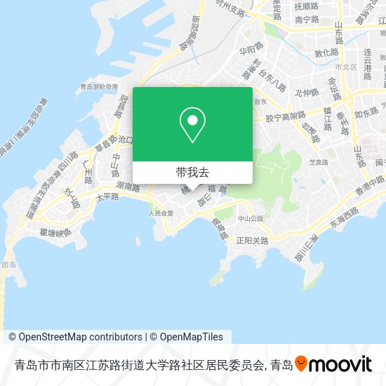 青岛市市南区江苏路街道大学路社区居民委员会地图
