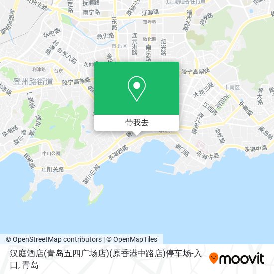 汉庭酒店(青岛五四广场店)(原香港中路店)停车场-入口地图