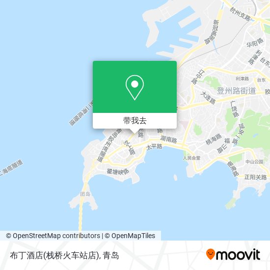 布丁酒店(栈桥火车站店)地图