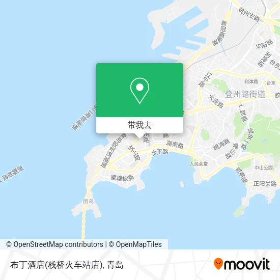 布丁酒店(栈桥火车站店)地图