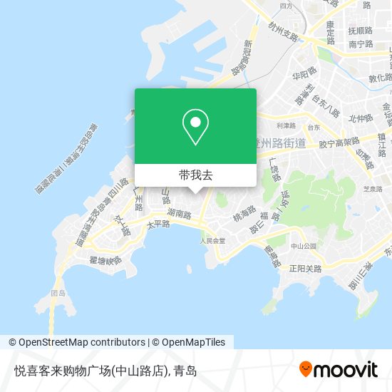 悦喜客来购物广场(中山路店)地图