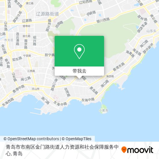 青岛市市南区金门路街道人力资源和社会保障服务中心地图