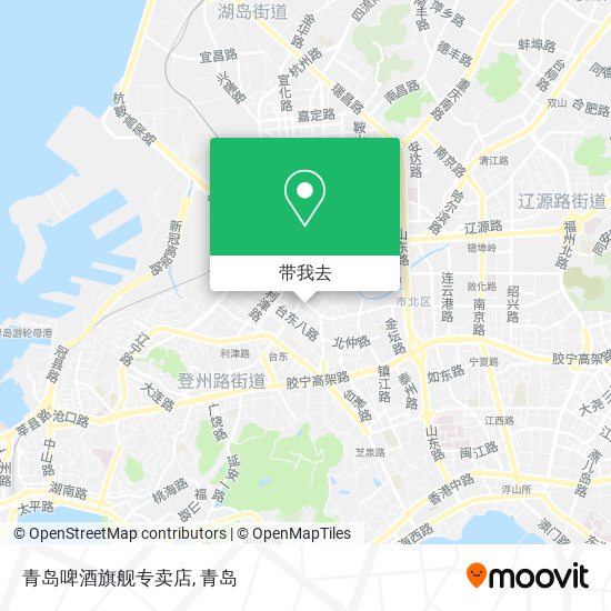 青岛啤酒旗舰专卖店地图