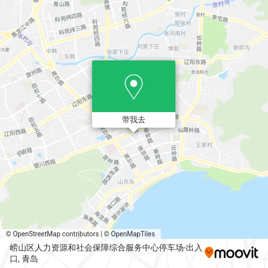 崂山区人力资源和社会保障综合服务中心停车场-出入口地图