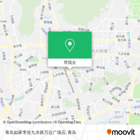 青岛如家李沧九水路万达广场店地图