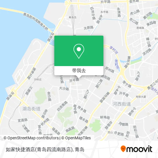 如家快捷酒店(青岛四流南路店)地图