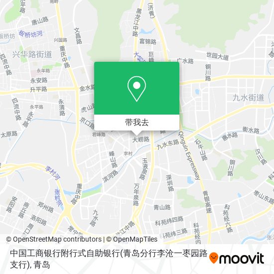 中国工商银行附行式自助银行(青岛分行李沧一枣园路支行)地图