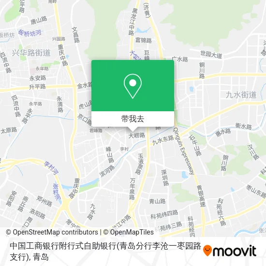 中国工商银行附行式自助银行(青岛分行李沧一枣园路支行)地图