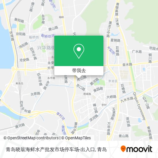 青岛晓翁海鲜水产批发市场停车场-出入口地图