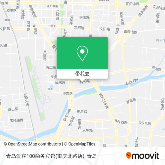青岛爱客100商务宾馆(重庆北路店)地图