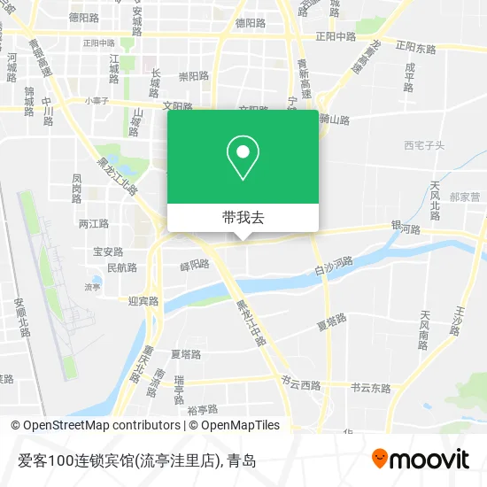 爱客100连锁宾馆(流亭洼里店)地图