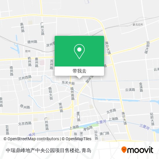 中瑞鼎峰地产中央公园项目售楼处地图