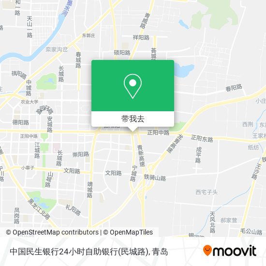 中国民生银行24小时自助银行(民城路)地图