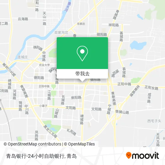 青岛银行-24小时自助银行地图