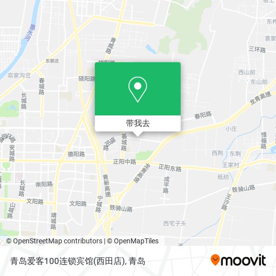 青岛爱客100连锁宾馆(西田店)地图