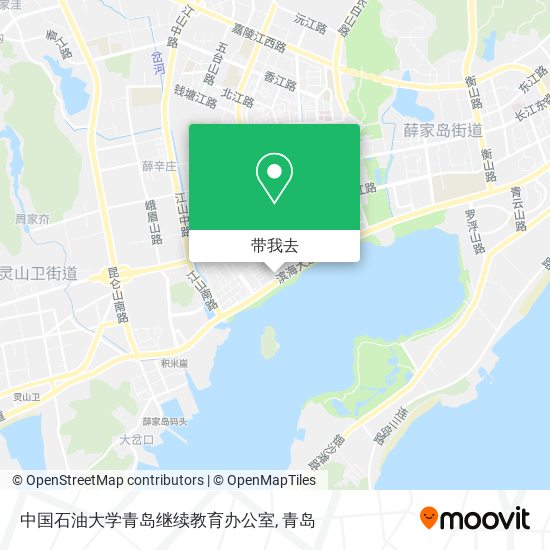 中国石油大学青岛继续教育办公室地图