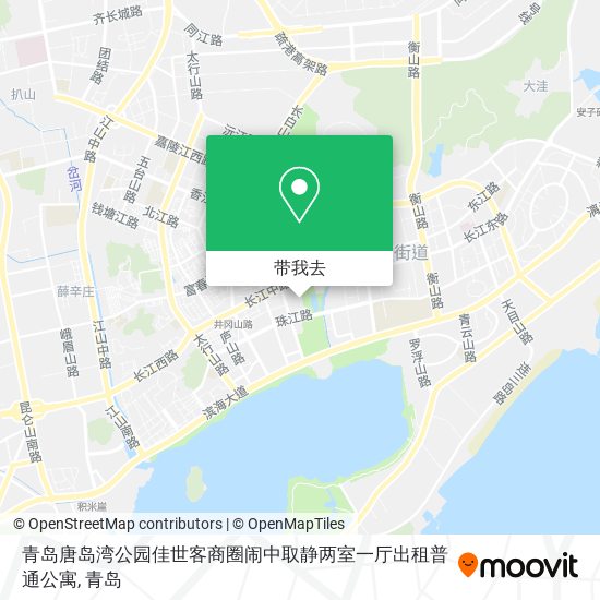 青岛唐岛湾公园佳世客商圈闹中取静两室一厅出租普通公寓地图
