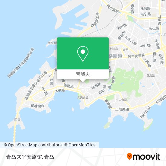 青岛来平安旅馆地图