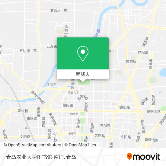 青岛农业大学图书馆-南门地图