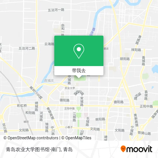 青岛农业大学图书馆-南门地图