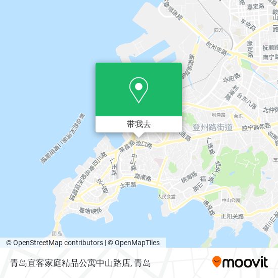 青岛宜客家庭精品公寓中山路店地图