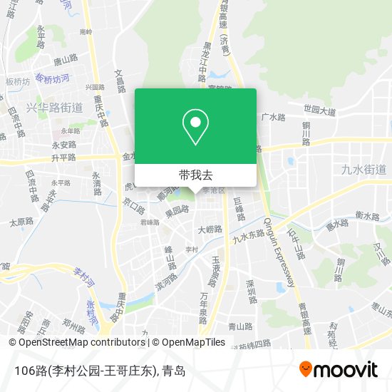 106路(李村公园-王哥庄东)地图