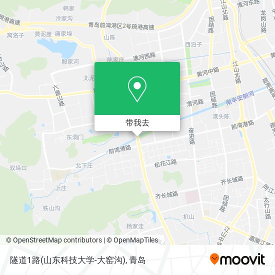 隧道1路(山东科技大学-大窑沟)地图