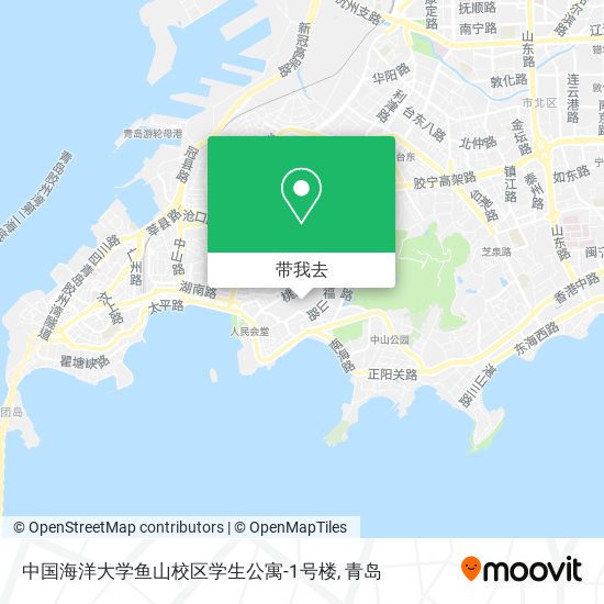 中国海洋大学鱼山校区学生公寓-1号楼地图
