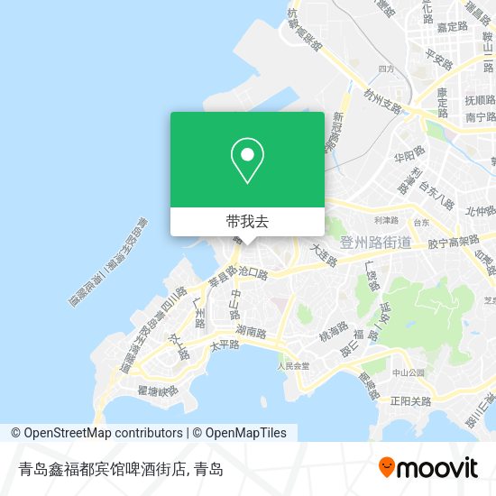 青岛鑫福都宾馆啤酒街店地图