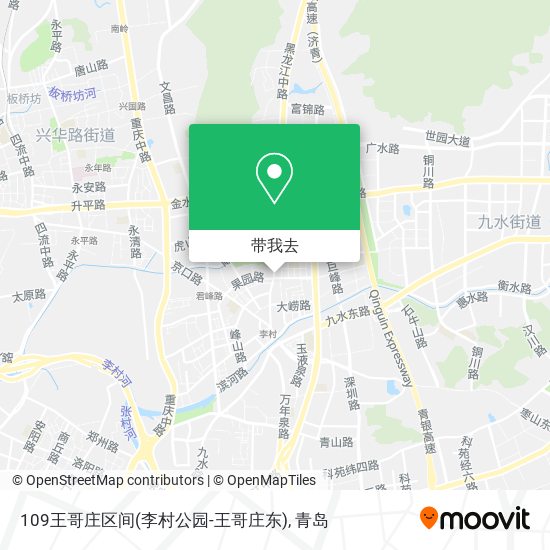 109王哥庄区间(李村公园-王哥庄东)地图