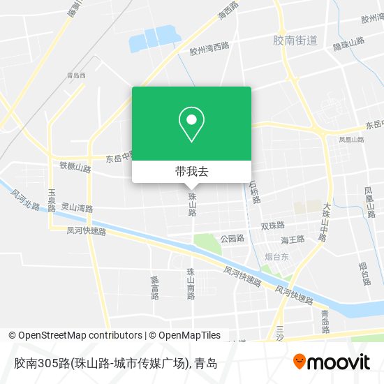 胶南305路(珠山路-城市传媒广场)地图