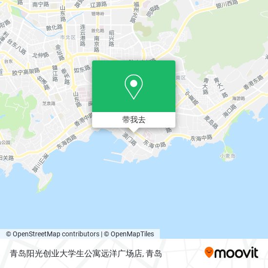 青岛阳光创业大学生公寓远洋广场店地图