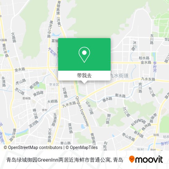 青岛绿城御园GreenInn两居近海鲜市普通公寓地图