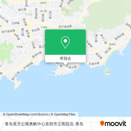 青岛美天公寓奥帆中心东部市立医院店地图