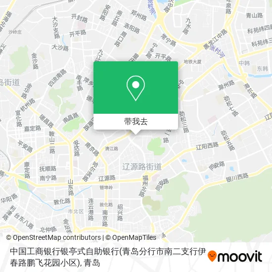 中国工商银行银亭式自助银行(青岛分行市南二支行伊春路鹏飞花园小区)地图