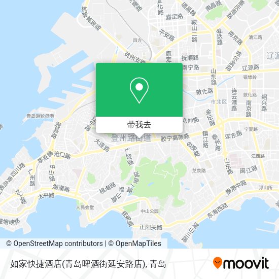 如家快捷酒店(青岛啤酒街延安路店)地图