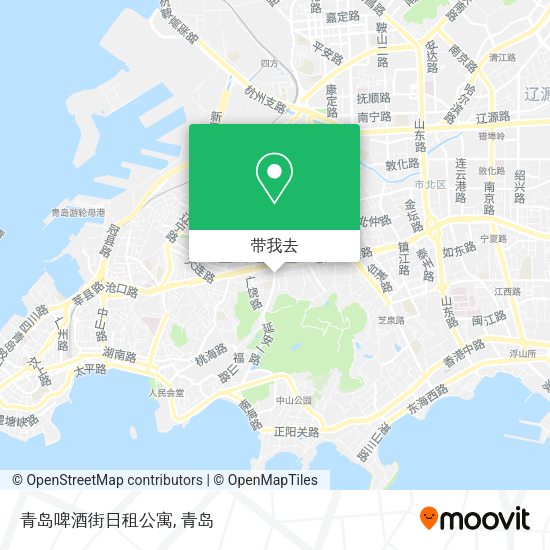 青岛啤酒街日租公寓地图