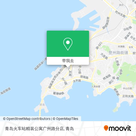 青岛火车站精装公寓广州路分店地图